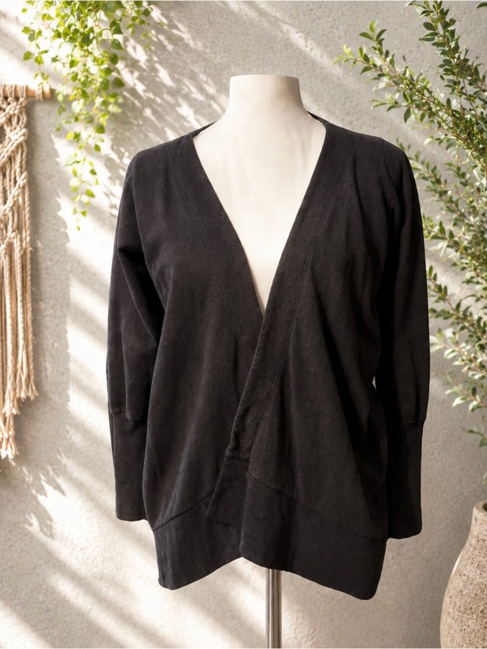 Charcoal Open-Front Cardigan